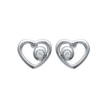 Boucles D'oreilles Argent 925 Rhodié Oxyde De Zirconium