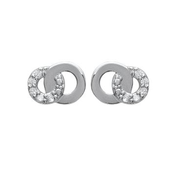 Boucles D'oreilles Argent 925 Rhodié Oxyde De Zirconium