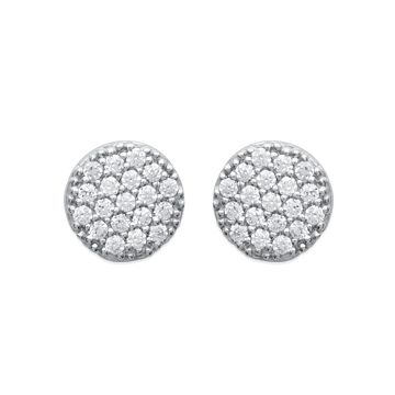 Boucles D'oreilles Argent 925 Rhodié Oxyde De Zirconium
