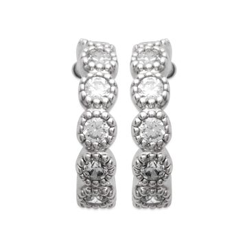 Créoles Argent 925 Rhodié Oxyde De Zirconium