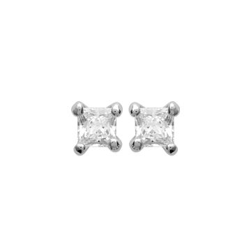 Boucles D'oreilles Argent 925 Rhodié Oxyde De Zirconium