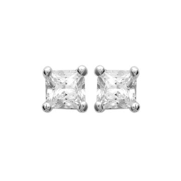 Boucles D'oreilles Argent 925 Rhodié Oxyde De Zirconium