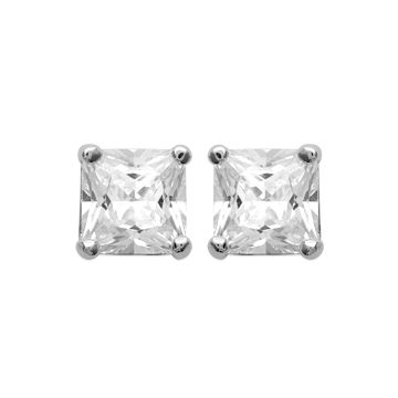 Boucles D'oreilles Argent 925 Rhodié Oxyde De Zirconium