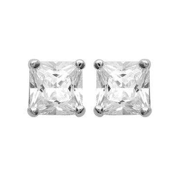 Boucles D'oreilles Argent 925 Rhodié Oxyde De Zirconium