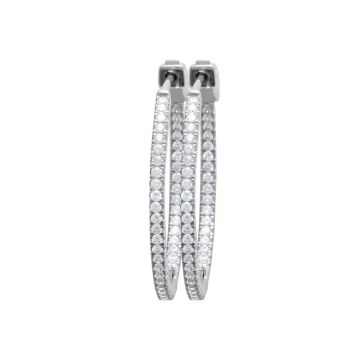 Créoles Argent 925 Rhodié Oxyde De Zirconium