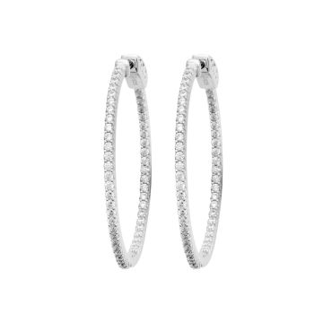 Créoles Argent 925 Rhodié Oxyde De Zirconium