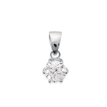 Pendentif Argent 925 Rhodié Oxyde De Zirconium
