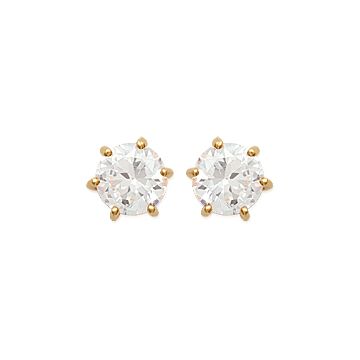 Boucles D'oreilles Plaqué Or 750 3 Microns Oxyde De Zirconium