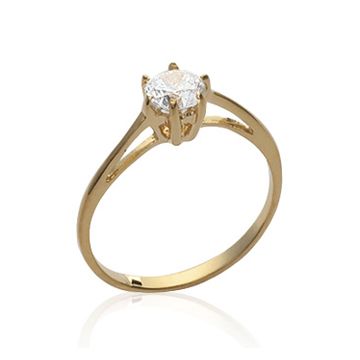 Bague Plaqué Or 750 5 Microns Oxyde De Zirconium