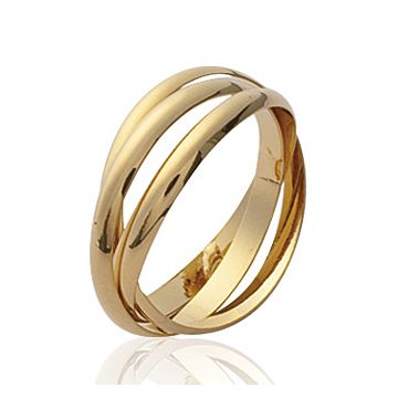 Bague Plaqué Or 750 3 Microns