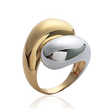 Bague Plaqué Or 750 3 Microns Bicolore