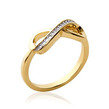 Bague Plaqué Or 750 5 Microns Bicolore Oxyde De Zirconium Microserti