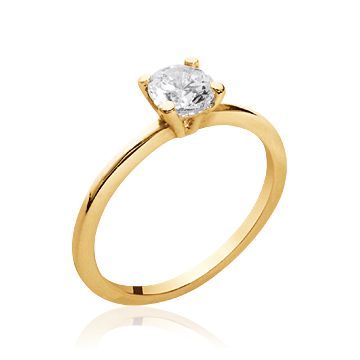 Bague Plaqué Or 750 5 Microns Oxyde De Zirconium