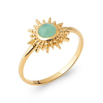 Bague Plaqué Or 750 5microns Aventurine