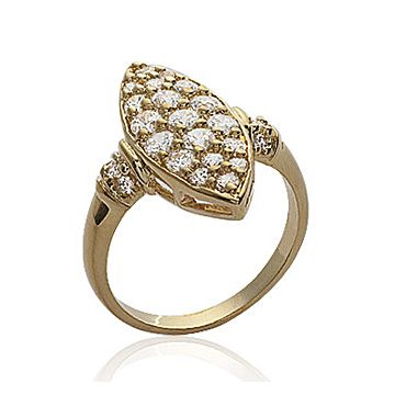Bague Plaqué Or 750 5 Microns Oxyde De Zirconium