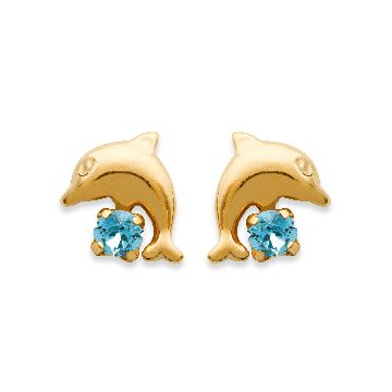 Boucles D'oreilles Plaqué Or 750 3 Microns Cristal