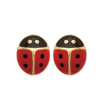 Boucles D'oreilles Plaqué Or 750 3 Microns Émail