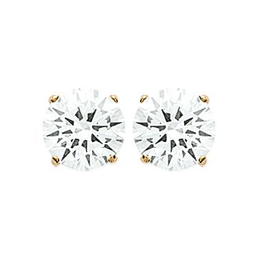 Boucles D'oreilles Plaqué Or 750 3 Microns Oxyde De Zirconium