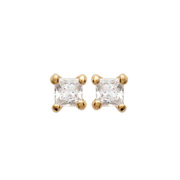 Boucles D'oreilles Plaqué Or 750 3 Microns Oxyde De Zirconium