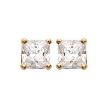 Boucles D'oreilles Plaqué Or 750 3 Microns Oxyde De Zirconium
