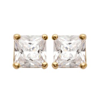Boucles D'oreilles Plaqué Or 750 3 Microns Oxyde De Zirconium