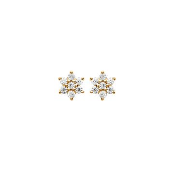 Boucles D'oreilles Plaqué Or 750 3 Microns Oxyde De Zirconium