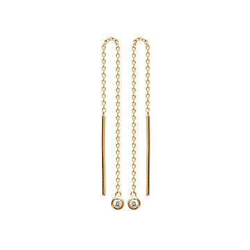 Boucles D'oreilles Plaqué Or 750 3 Microns Oxyde De Zirconium