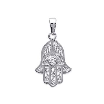 Pendentif Argent 925 Rhodié Oxyde De Zirconium
