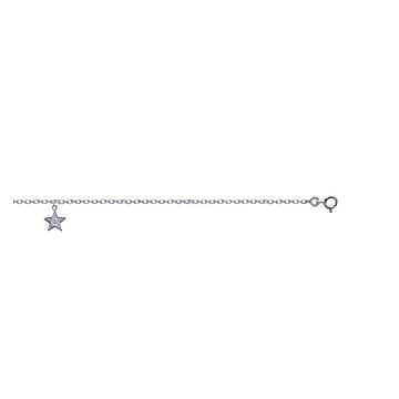 Chaine Cheville Argent 925 Rhodié Oxyde De Zirconium