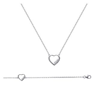 Collier Argent 925 Rhodié Oxyde De Zirconium
