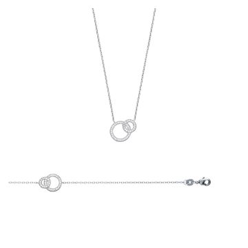 Collier Argent 925 Rhodié Oxyde De Zirconium Microserti