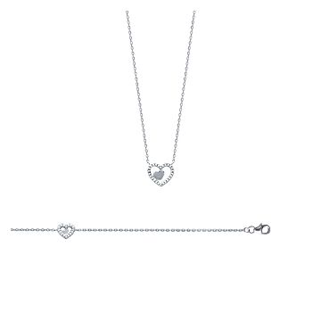 Collier Argent 925 Rhodié Oxyde De Zirconium