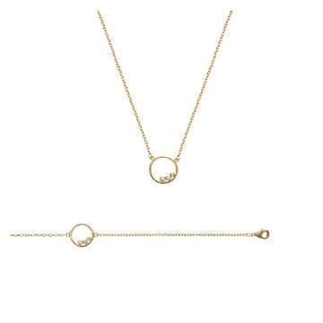 Collier Plaqué Or 750 3 Microns Oxyde De Zirconium