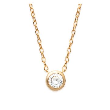 Collier Plaqué Or 750 3 Microns Oxyde De Zirconium