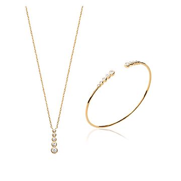 Collier Plaqué Or 750 3 Microns Oxyde De Zirconium