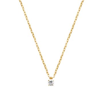 Collier Plaqué Or 750 3 Microns Oxyde De Zirconium