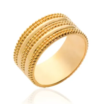 Bague Plaqué Or 750 3 Microns
