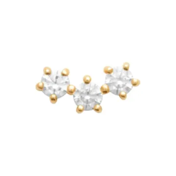 Piercing Plaqué Or 750 Tige Titane 3 Microns Oxydes De Zirconium