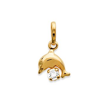 Pendentif Plaqué Or 750 3 Microns Cristal