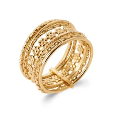 Bague Plaqué Or 750 3 Microns