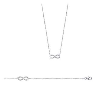 Collier Argent 925 Rhodié Oxyde De Zirconium