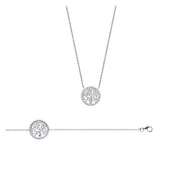 Collier Argent 925 Rhodié Oxyde De Zirconium Microserti