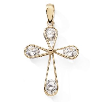 Pendentif 750 or Jaune Oxydes Croix