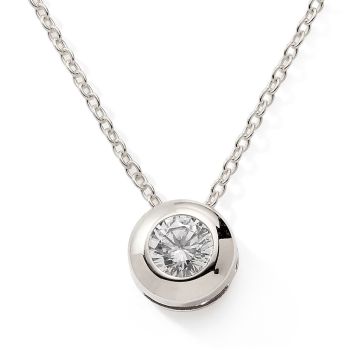 Collier or Gris Cercle Oxyde De Zirconium 4mm 45cm