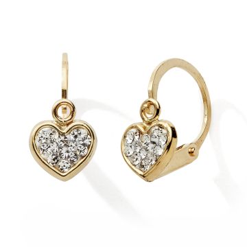 Boucles D'oreilles Brisure Coeur Cristaux Blanc