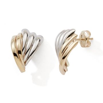 Boucles D'oreilles 375 Bicolore 5 Rangs