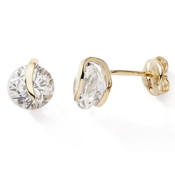 Boucles D'oreilles 9k Virgule Oxyde 6mm