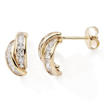 Boucles D'oreilles 9k 2 Rails Oxydes