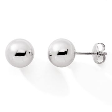 Boucles D'oreilles 9k Boule or Gris 6mm-1049