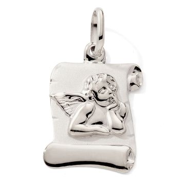 Pendentif 375 or Gris Parchemin Ange